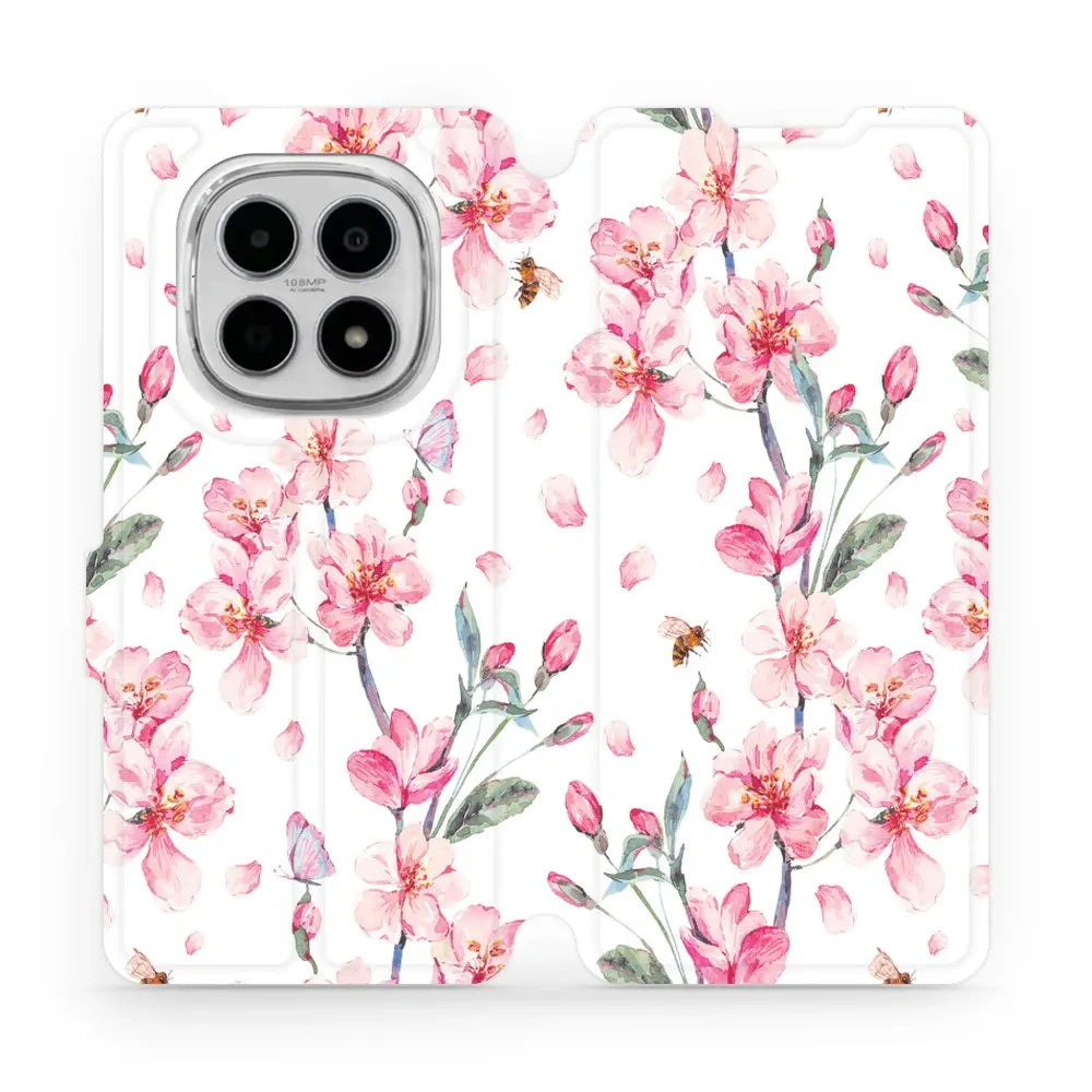 Handyhülle mit klappe für Xiaomi Redmi Note 15 4G, Mobiwear Book, Rosa Frühling