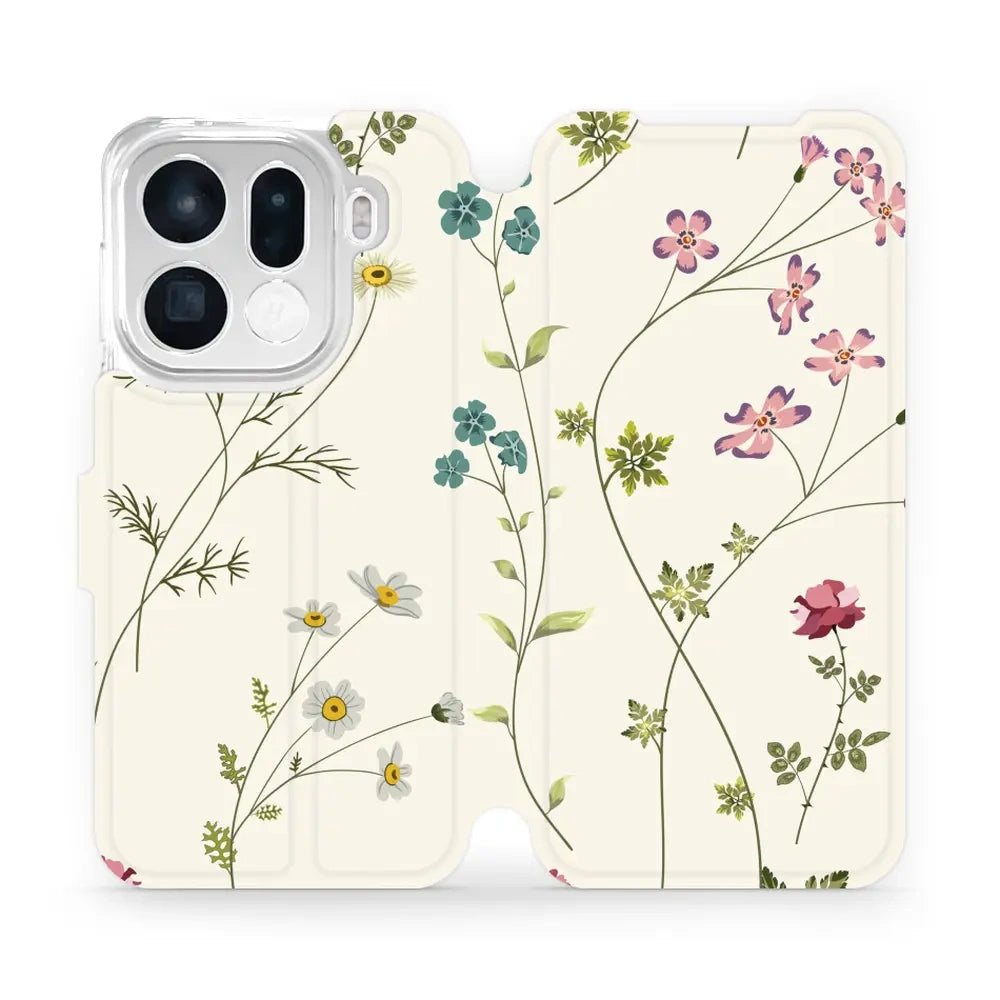 Handyhülle mit klappe für Oppo Find X9 Pro, Mobiwear Book, Feldblumen