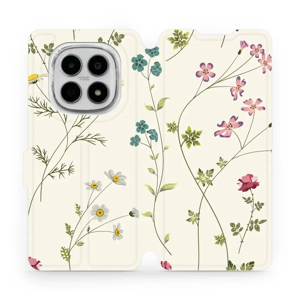 Handyhülle mit klappe für Xiaomi Redmi Note 15 4G, Mobiwear Book, Feldblumen