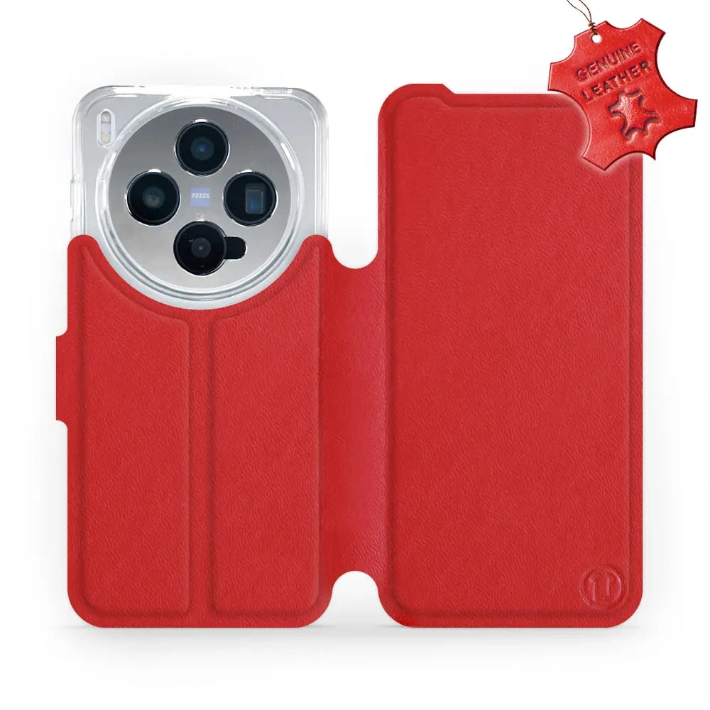 Echtleder Handyhülle für Vivo X300, Mobiwear Leather, Rot