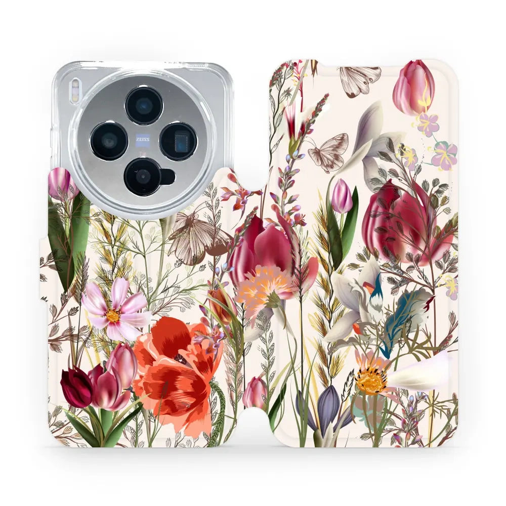 Handyhülle mit klappe für Vivo X300, Mobiwear Book, Blumenstrauß