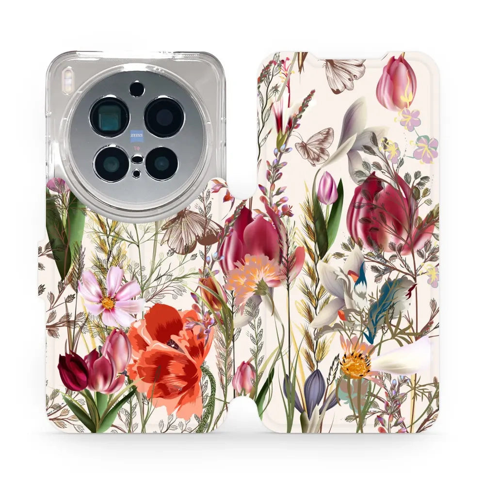 Handyhülle mit klappe für Vivo X300 Pro, Mobiwear Book, Blumenstrauß
