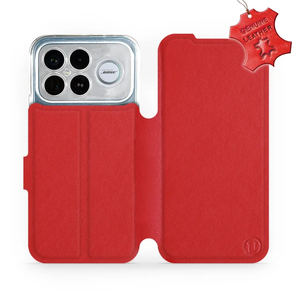 Echtleder Handyhülle für Xiaomi POCO F8 Ultra, Mobiwear Leather, Rot