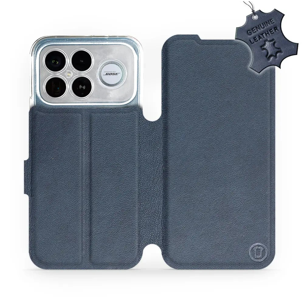 Echtleder Handyhülle für Xiaomi POCO F8 Ultra, Mobiwear Leather, Dunkelblau