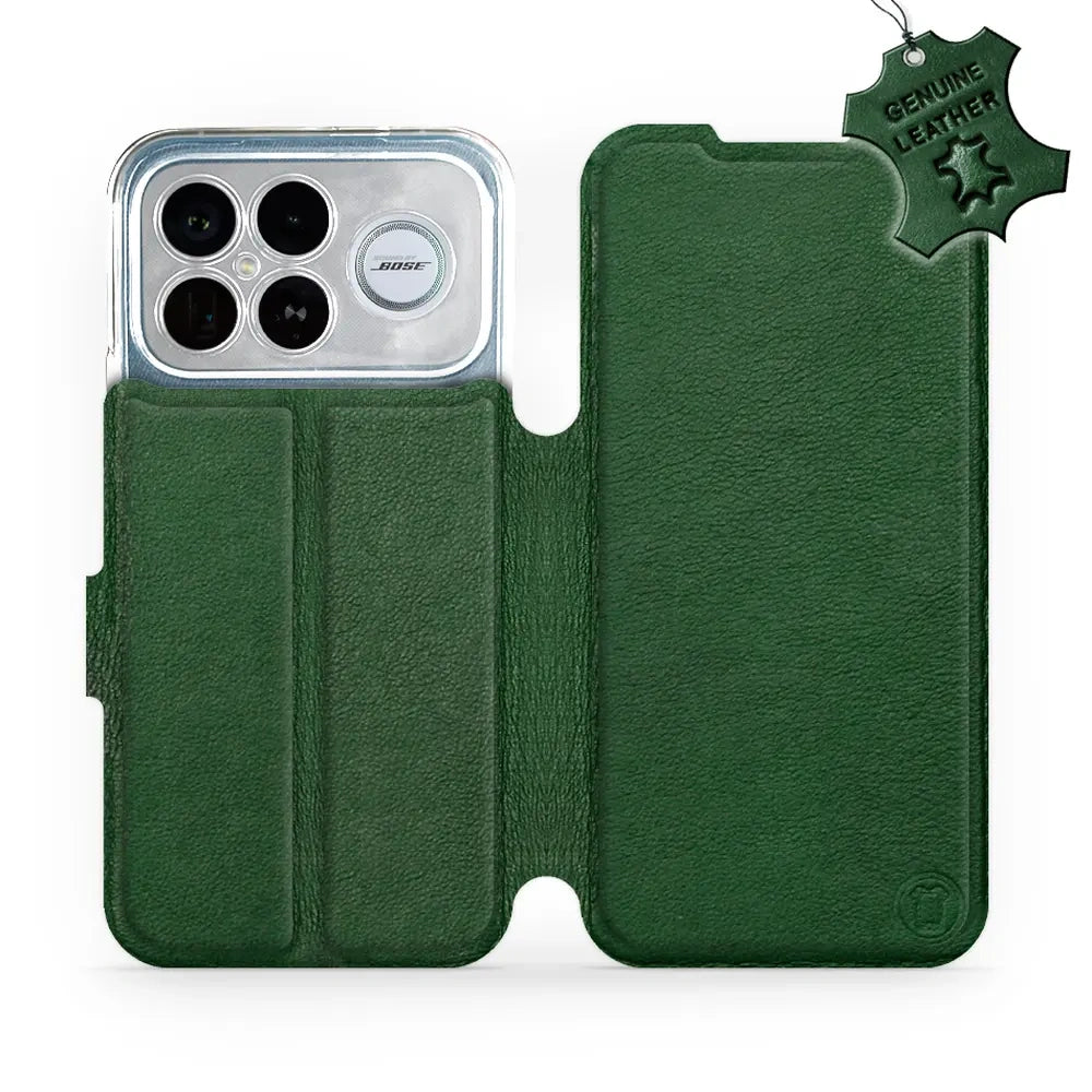 Echtleder Handyhülle für Xiaomi POCO F8 Ultra, Mobiwear Leather, Grün