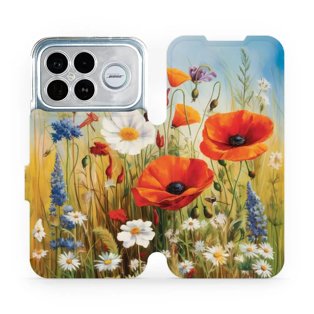 Handyhülle mit klappe für Xiaomi POCO F8 Ultra, Mobiwear Book, Wiesenblumen