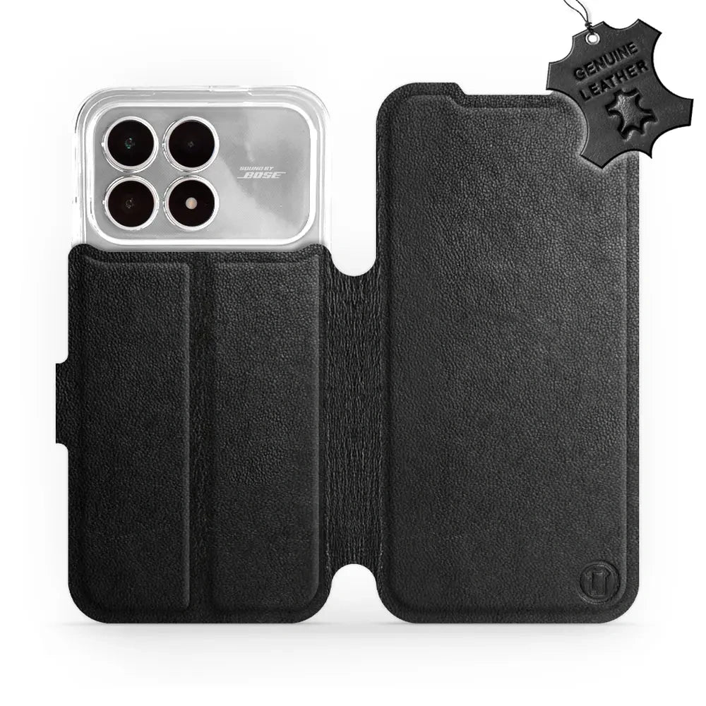 Echtleder Handyhülle für Xiaomi POCO F8 Pro, Mobiwear Leather, Schwarz