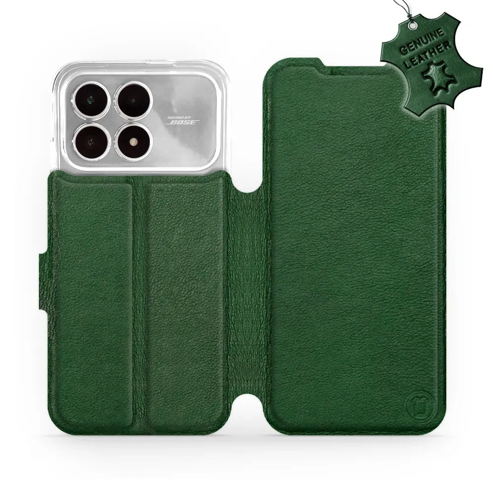 Echtleder Handyhülle für Xiaomi POCO F8 Pro, Mobiwear Leather, Grün