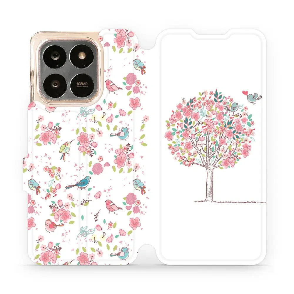 Handyhülle mit klappe für Honor X7d 4G/5G / Honor 400 Smart 4G/5G, Mobiwear Book, Rosa Hain