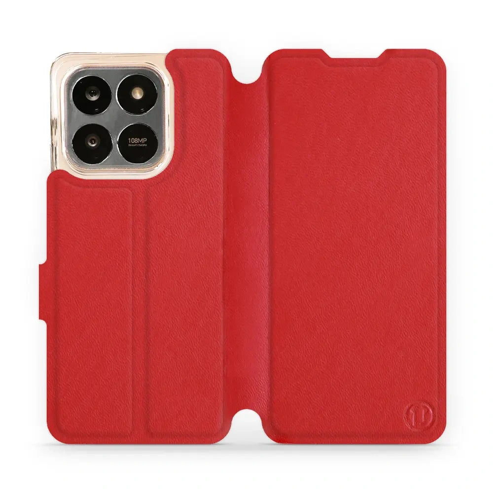 Echtleder Handyhülle für Honor X7d 4G/5G / Honor 400 Smart 4G/5G, Mobiwear Leather, Rot