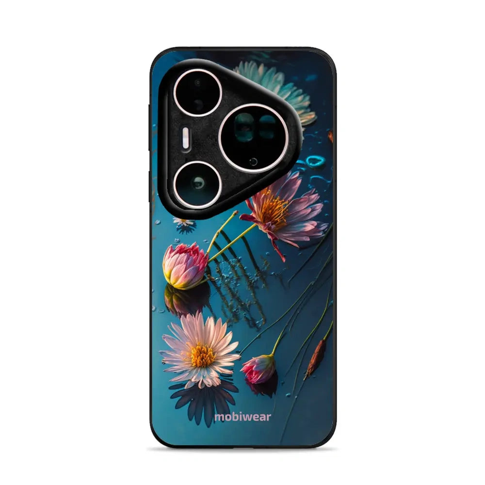 Handyhülle für Huawei Pura 80 Ultra, Mobiwear Glossy Case, Blau-Blumig