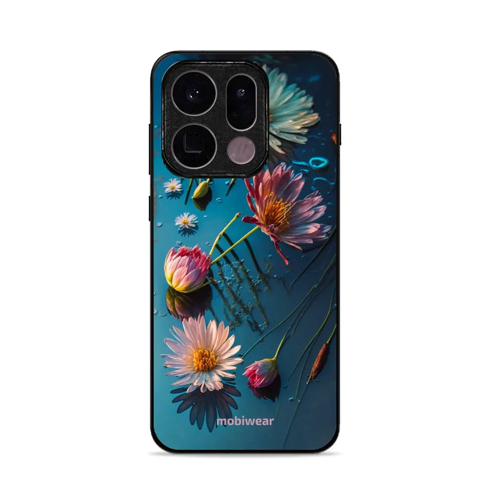 Handyhülle für Oppo Find X9, Mobiwear Glossy Case, Blau-Blumig
