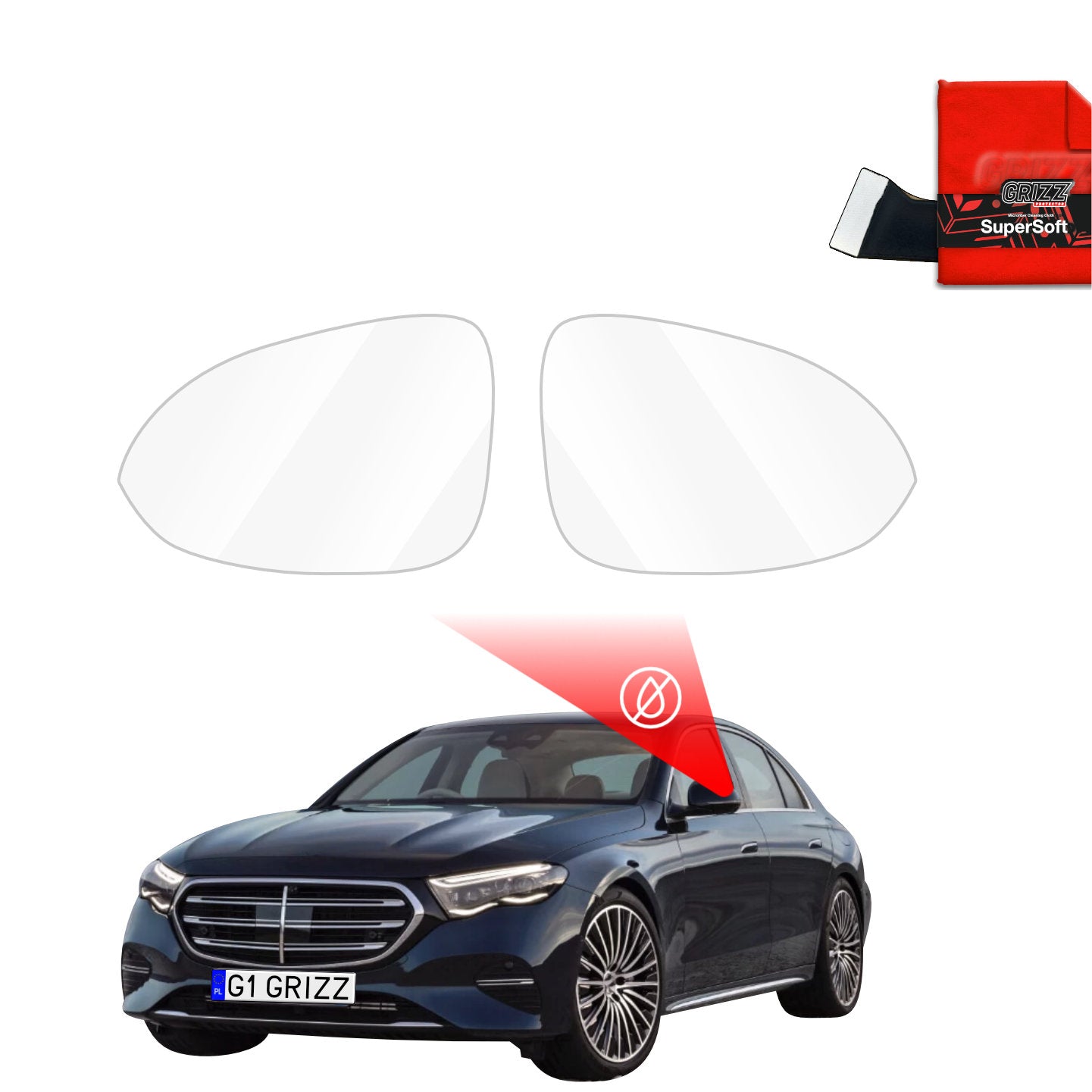 Regenschutzfolie Grizz Protector für Außenspiegel - Mercedes E Klasse (2016-2023)