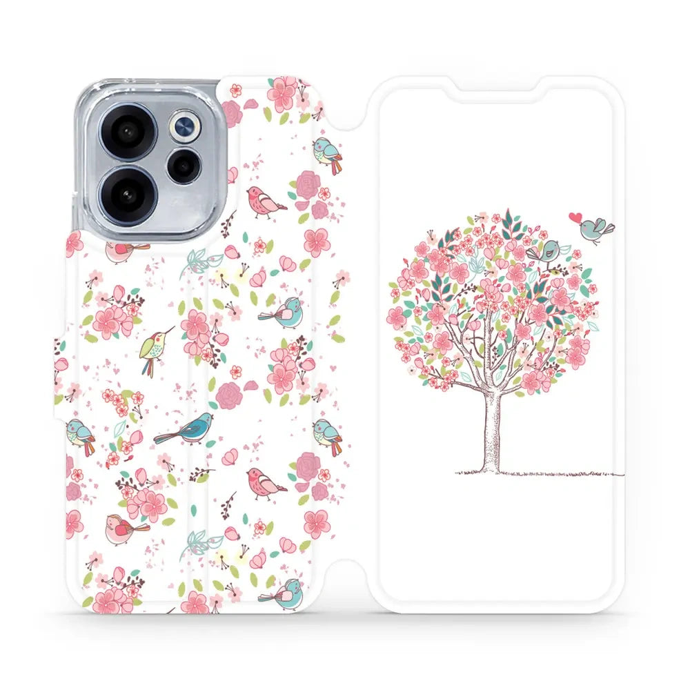 Handyhülle mit klappe für Oppo Reno 15 F, Mobiwear Book, Rosa Hain