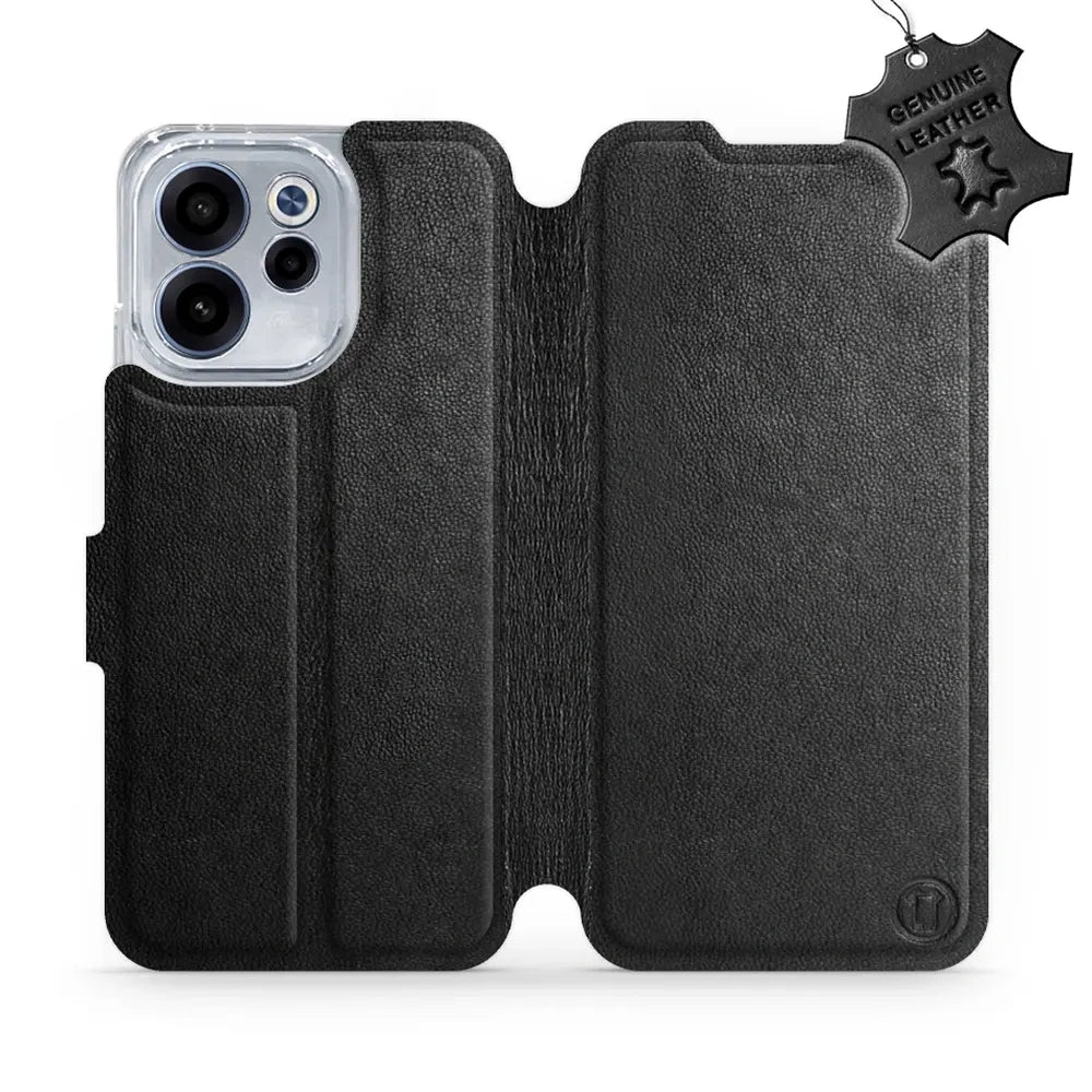 Echtleder Handyhülle für Oppo Reno 15 FS, Mobiwear Leather, Schwarz