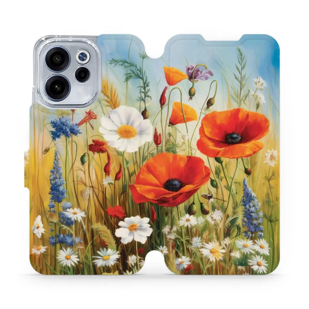 Handyhülle mit klappe für Oppo Reno 15 FS, Mobiwear Book, Wiesenblumen