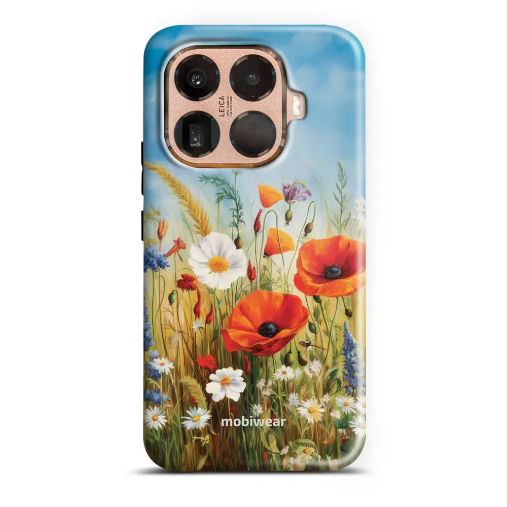 Handyhülle für Xiaomi 15T Pro, Mobiwear Elite Pro, Wiesenblumen