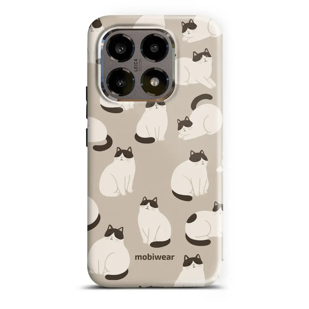 Handyhülle für Xiaomi 15T, Mobiwear Elite Pro, Kaffe Miau