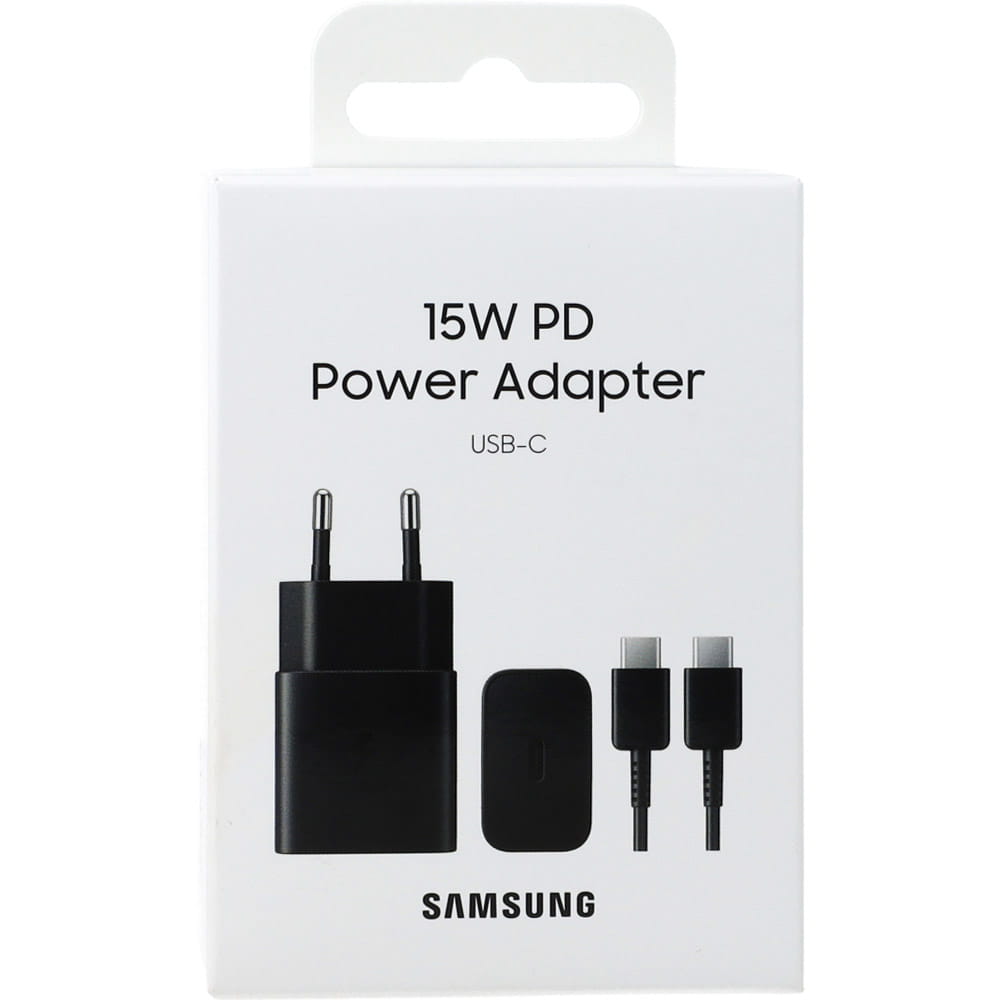 Wandladegerät Samsung EP-T1510XBEGEU PD 15W USB-C + Kabel, Schwarz