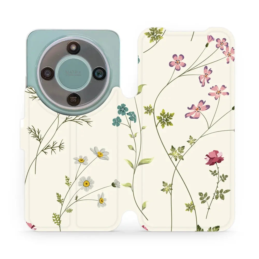Handyhülle mit klappe für Honor Magic8 Lite, Mobiwear Book, Feldblumen