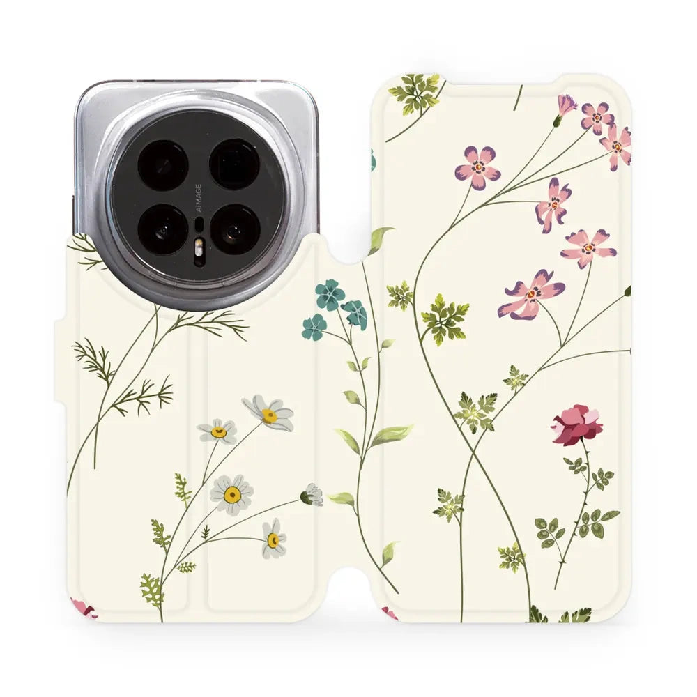 Handyhülle mit klappe für Honor Magic8 Pro, Mobiwear Book, Feldblumen