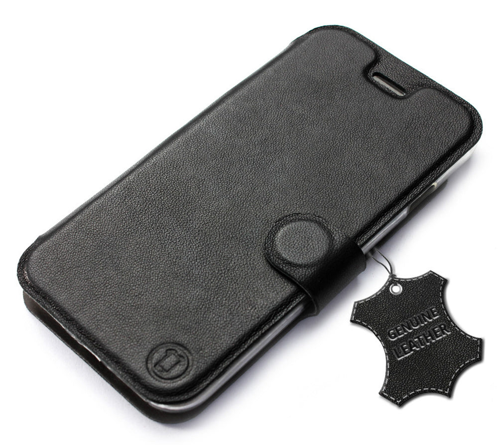 Echtleder Handyhülle für Honor Magic8 Pro, Mobiwear Leather, Schwarz