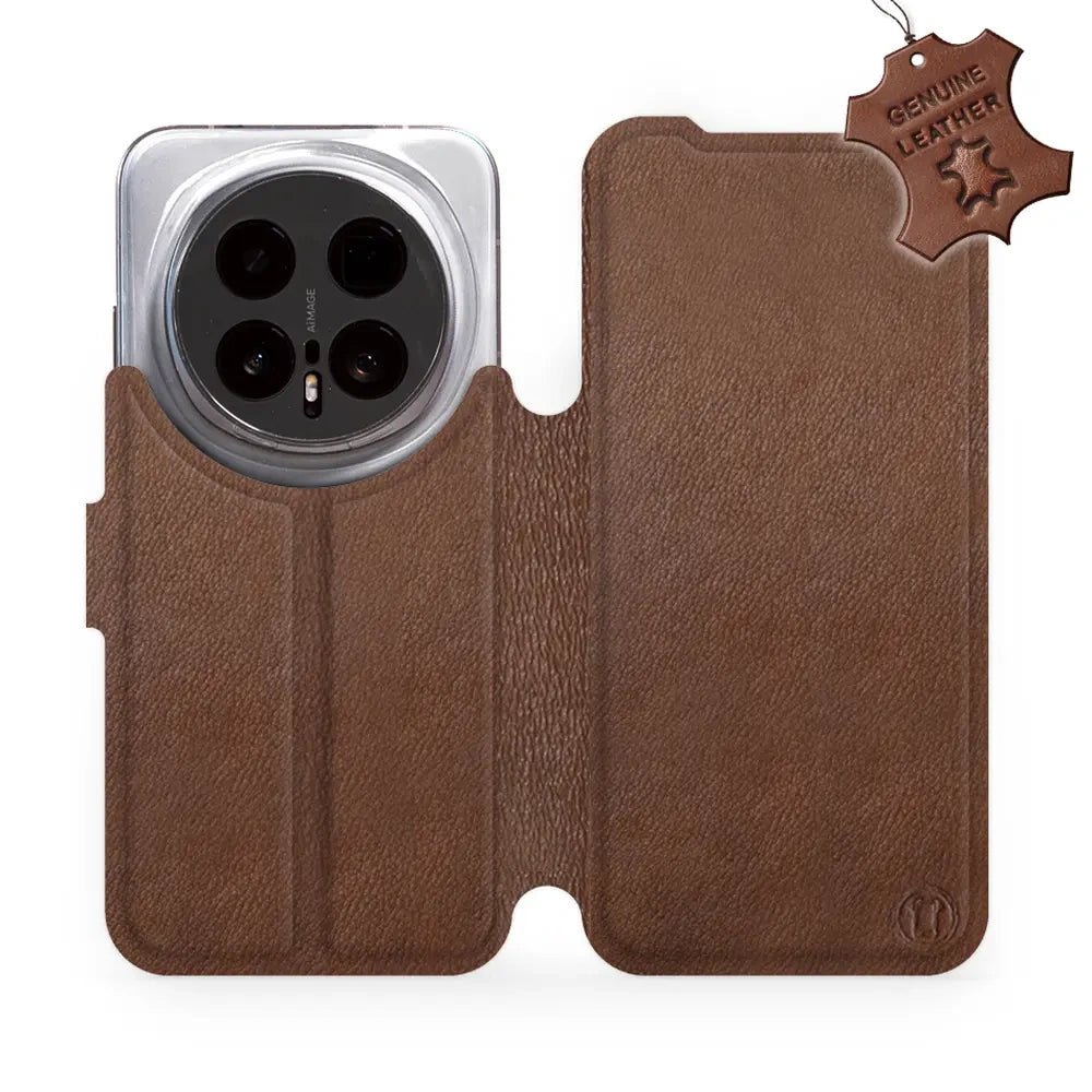 Echtleder Handyhülle für Honor Magic8 Pro, Mobiwear Leather, Braun