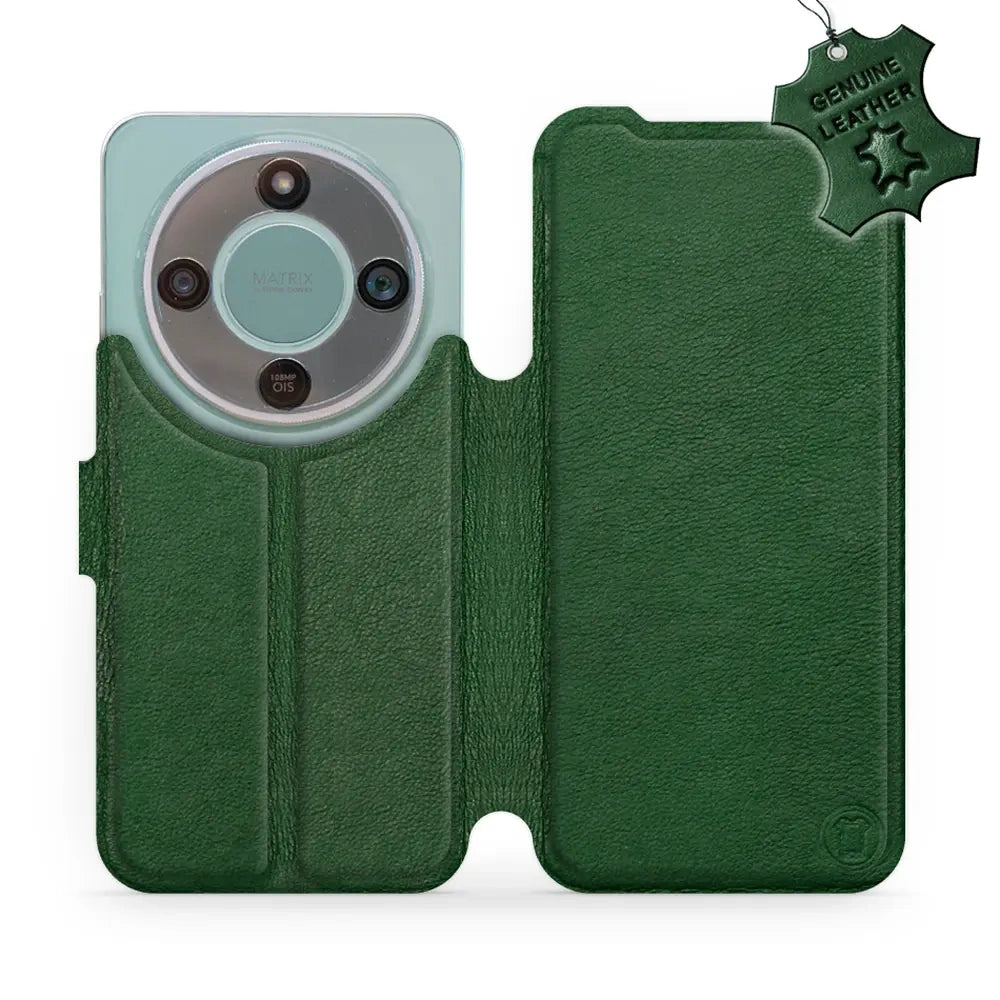 Echtleder Handyhülle für Honor Magic8 Lite, Mobiwear Leather, Grün