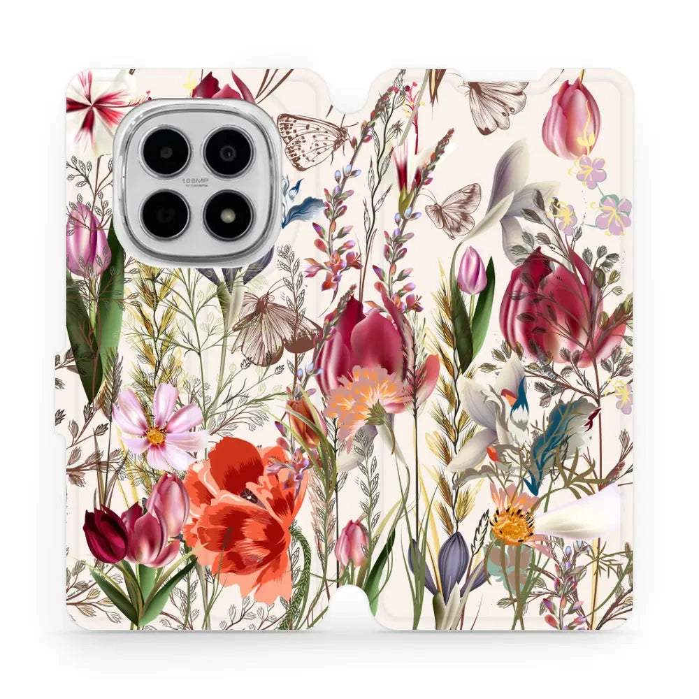 Handyhülle mit klappe für Xiaomi POCO M8 5G, Mobiwear Book, Blumenstrauß