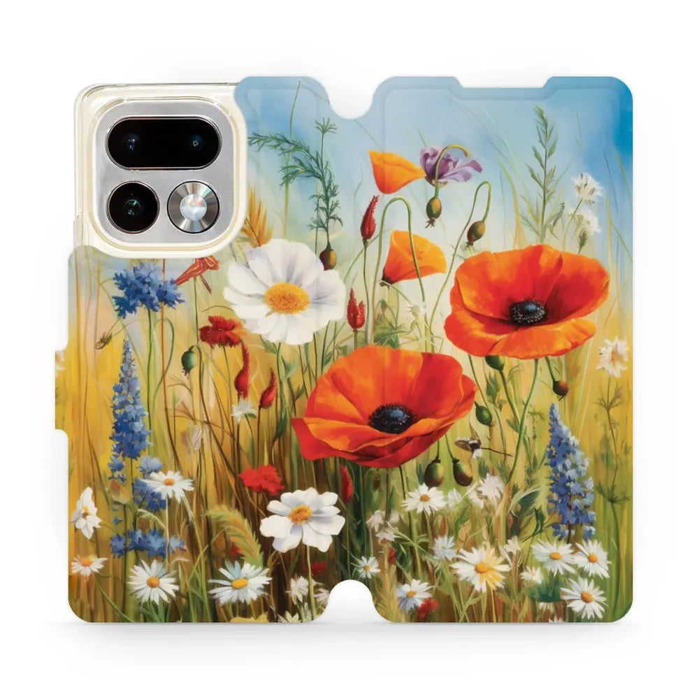 Handyhülle mit klappe für Realme 16 Pro Plus 5G, Mobiwear Book, Wiesenblumen
