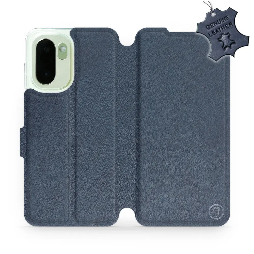 Echtleder Handyhülle für OnePlus 15R, Mobiwear Leather, Dunkelblau