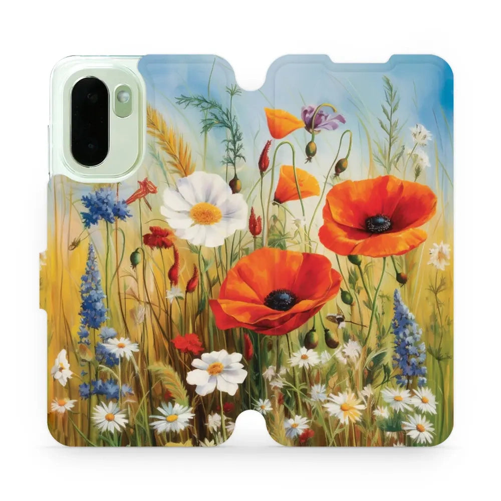 Handyhülle mit klappe für OnePlus 15R, Mobiwear Book, Wiesenblumen