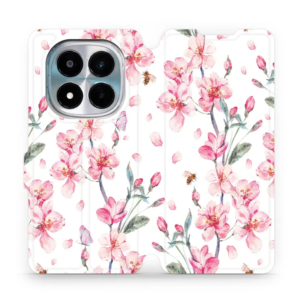 Handyhülle mit klappe für Xiaomi POCO M8 Pro 5G, Mobiwear Book, Rosa Frühling