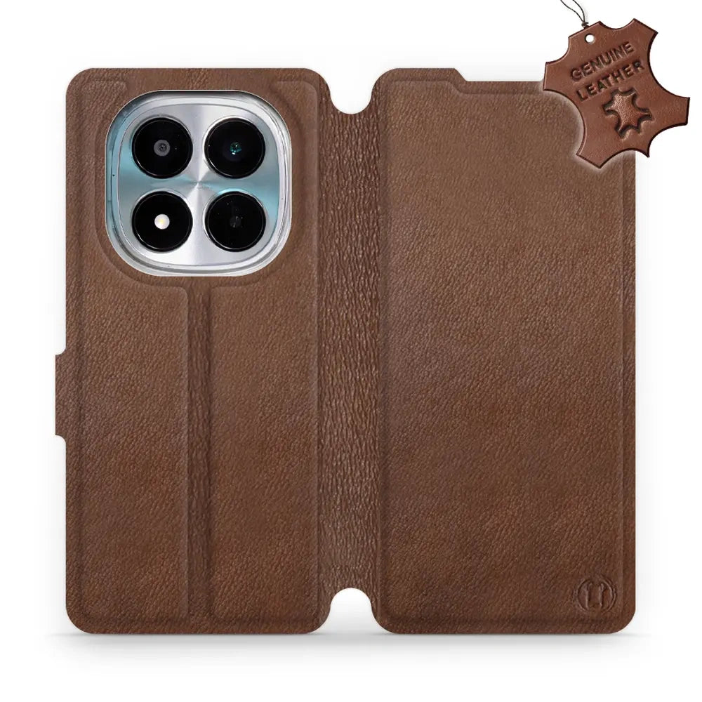Echtleder Handyhülle für Xiaomi POCO M8 Pro 5G, Mobiwear Leather, Braun