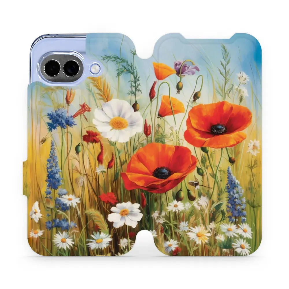 Handyhülle mit klappe für Google Pixel 10a, Mobiwear Book, Wiesenblumen