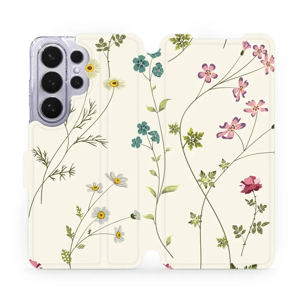 Handyhülle mit klappe für Galaxy S26 Ultra, Mobiwear Book, Feldblumen
