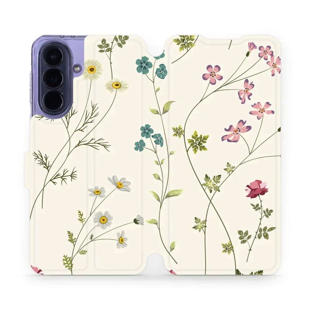 Handyhülle mit klappe für Galaxy A57 5G, Mobiwear Book, Feldblumen