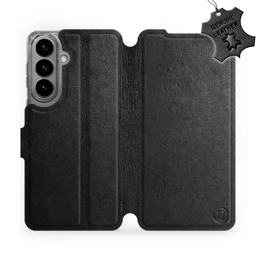 Echtleder Handyhülle für Galaxy S26 Plus, Mobiwear Leather, Schwarz
