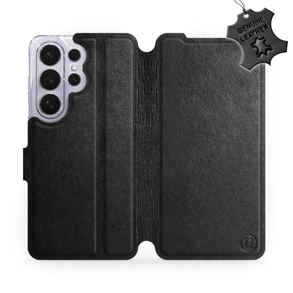 Echtleder Handyhülle für Galaxy S26 Ultra, Mobiwear Leather, Schwarz
