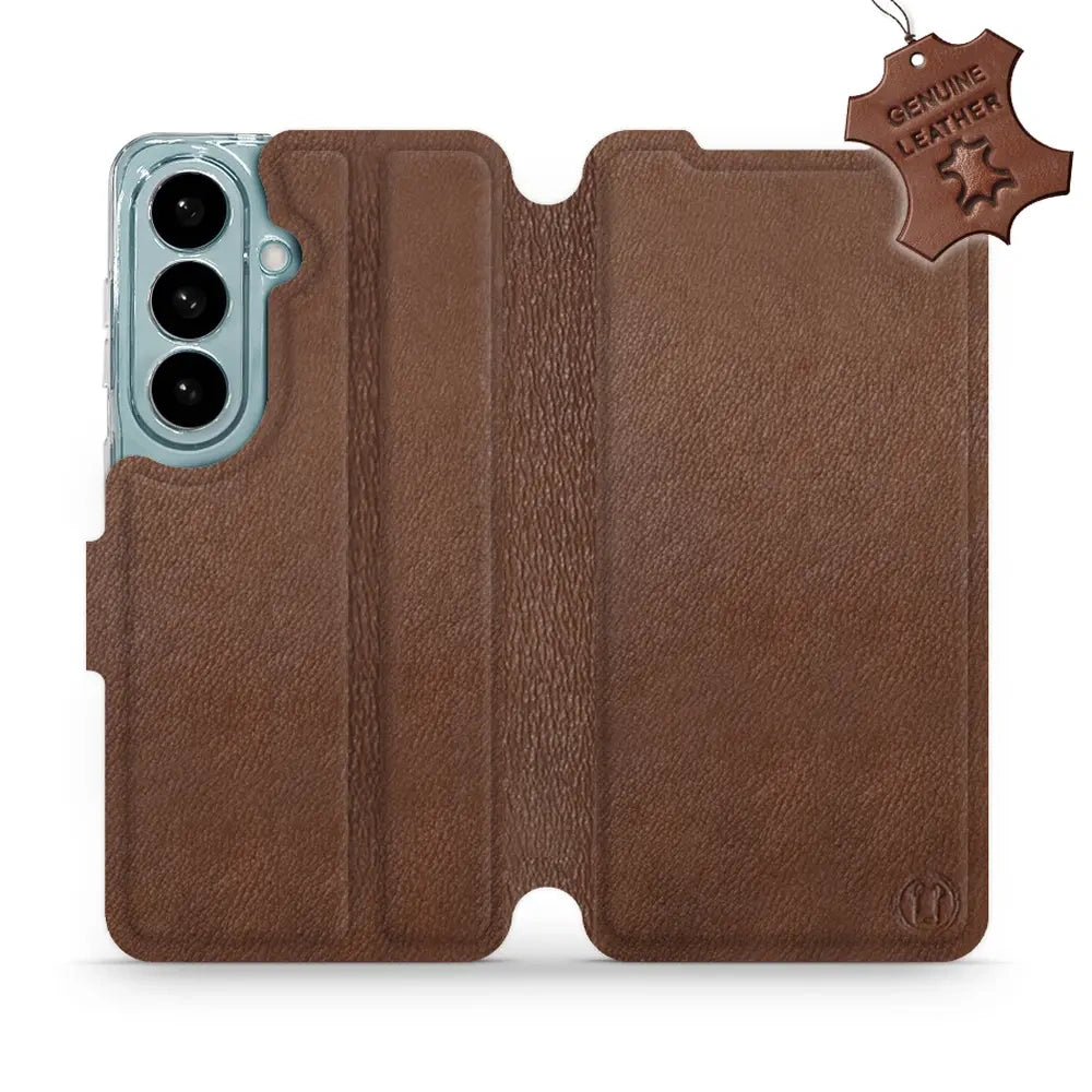 Echtleder Handyhülle für Galaxy S26, Mobiwear Leather, Braun