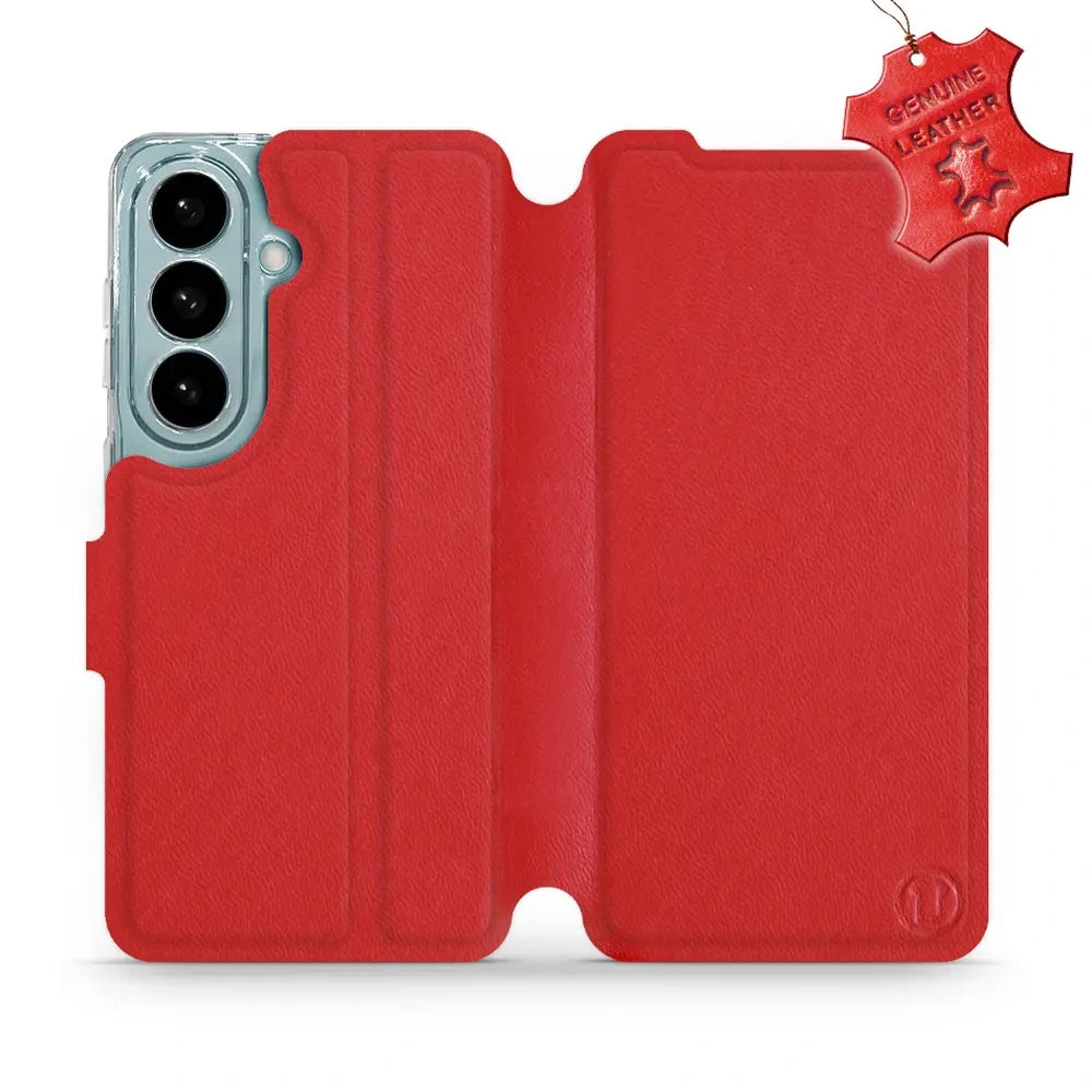 Echtleder Handyhülle für Galaxy S26, Mobiwear Leather, Rot