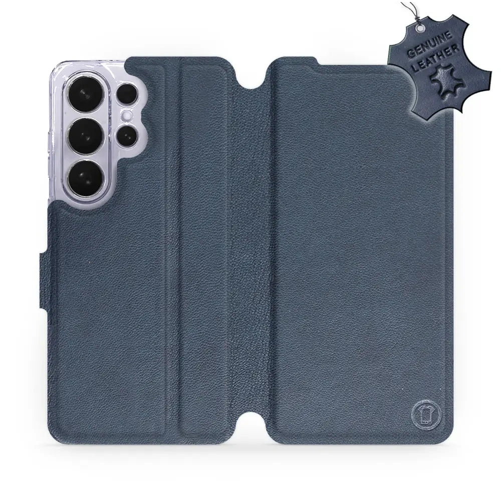 Echtleder Handyhülle für Galaxy S26 Ultra, Mobiwear Leather, Dunkelblau