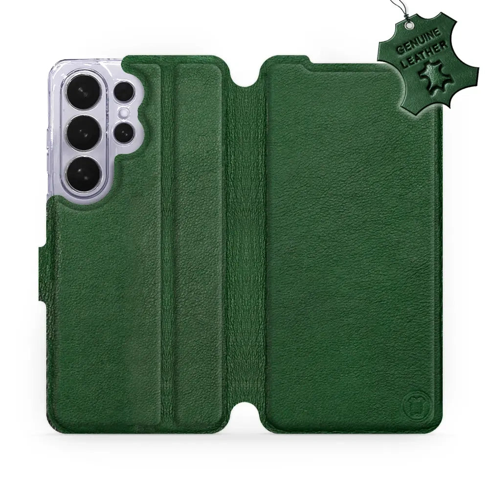 Echtleder Handyhülle für Galaxy S26 Ultra, Mobiwear Leather, Grün