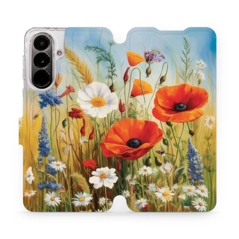 Handyhülle mit klappe für Galaxy A37 5G, Mobiwear Book, Wiesenblumen