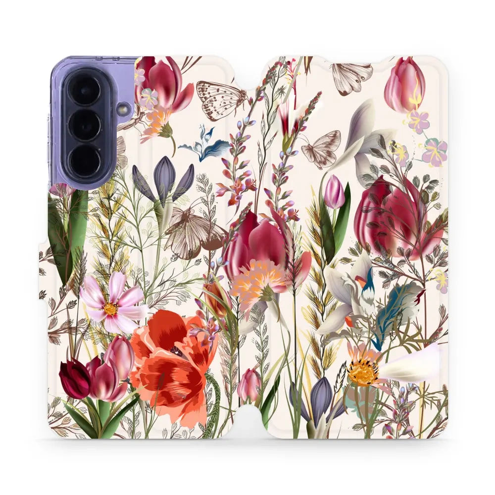 Handyhülle mit klappe für Galaxy A57 5G, Mobiwear Book, Blumenstrauß