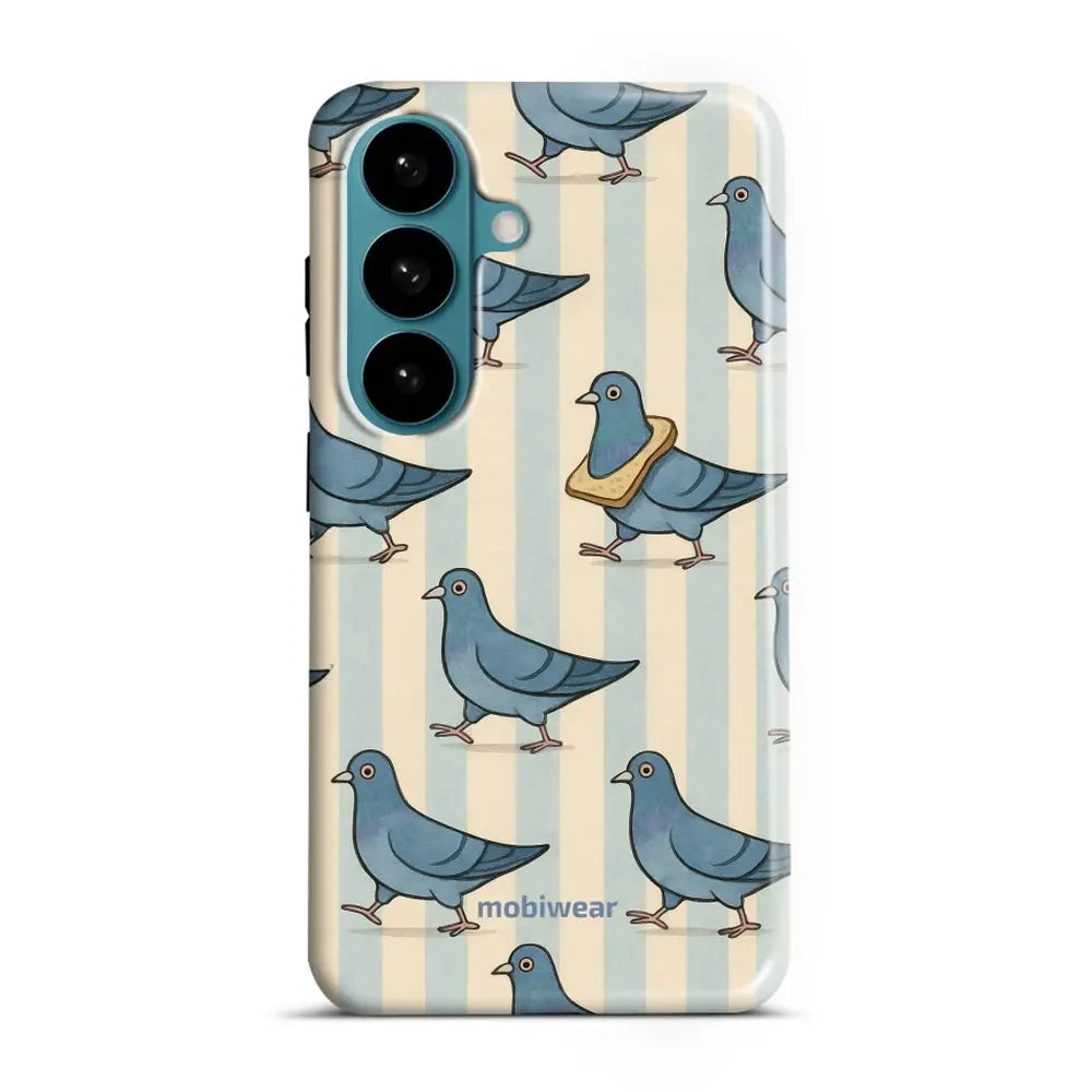 Handyhülle für Galaxy S26, Mobiwear Elite Pro, Blaue Tauben