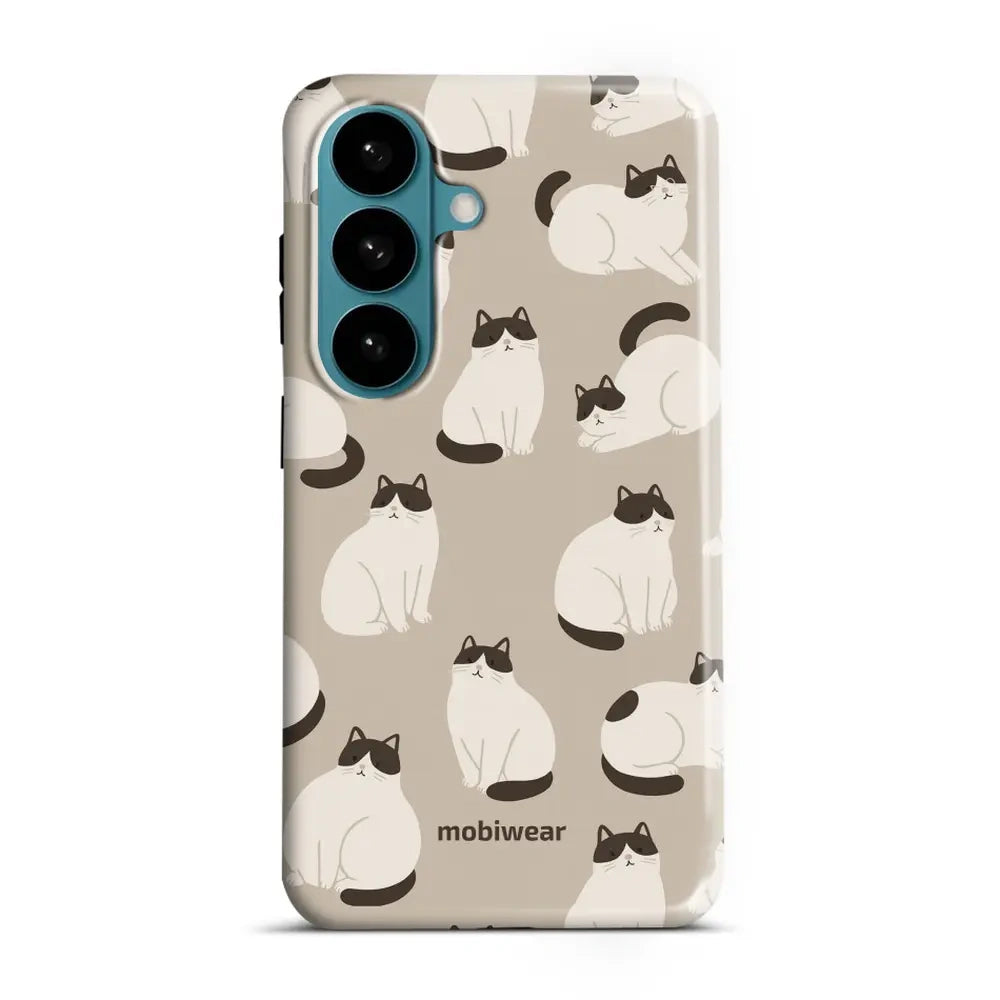 Handyhülle für Galaxy S26, Mobiwear Elite Pro, Kaffe Miau