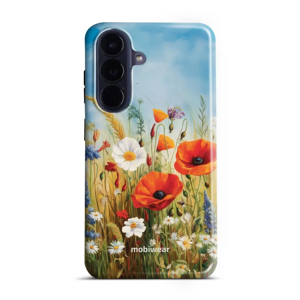 Handyhülle für Galaxy A57 5G, Mobiwear Elite Pro, Wiesenblumen