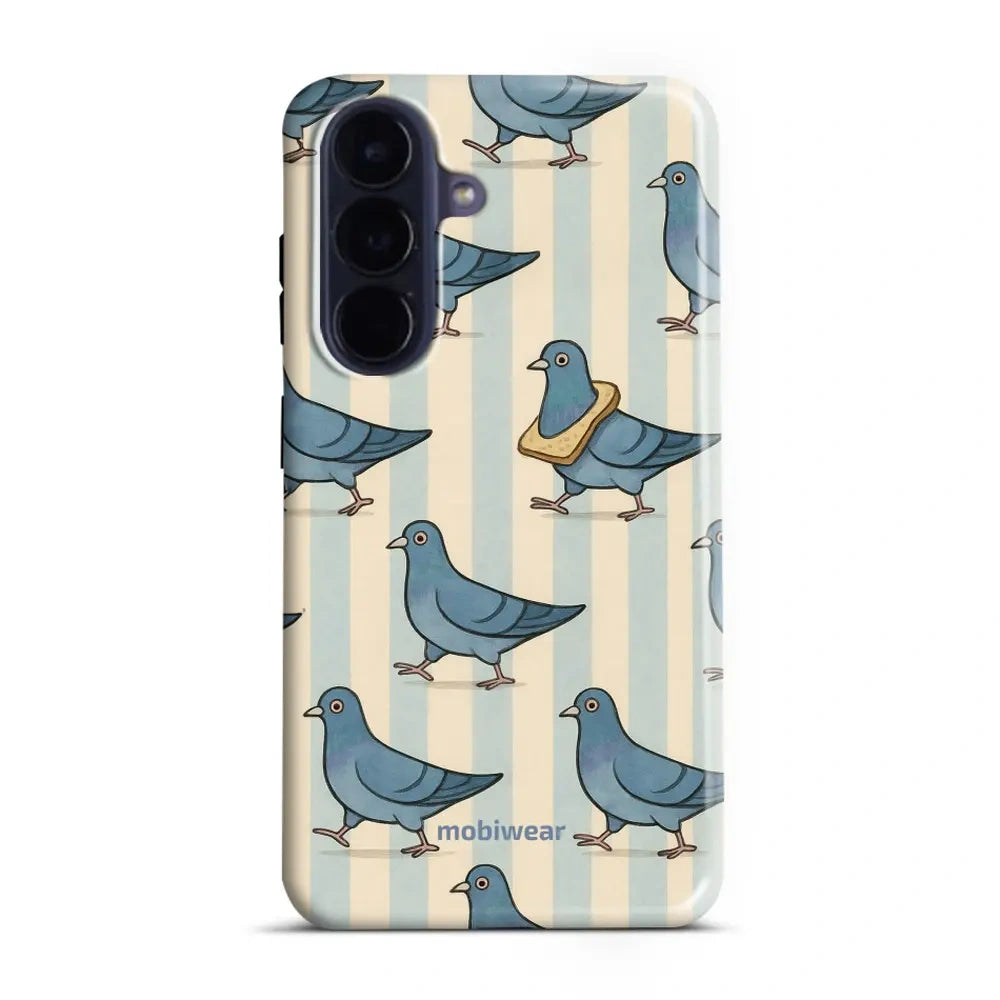 Handyhülle für Galaxy A57 5G, Mobiwear Elite Pro, Blaue Tauben