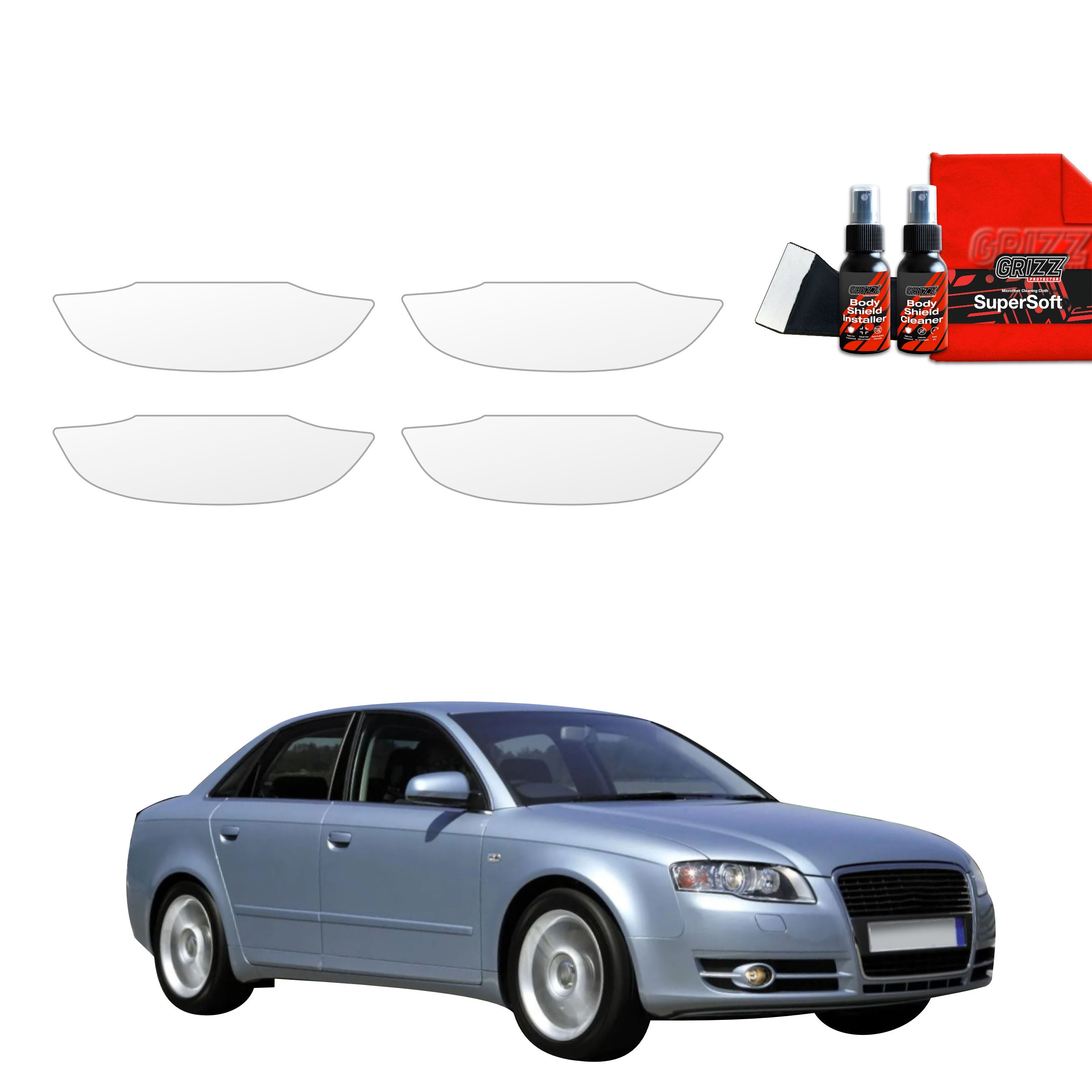 4in1 Schutzfolie Grizz Protector für Türgriffmulden - Audi A4 B7 Sedan (2004-2008)